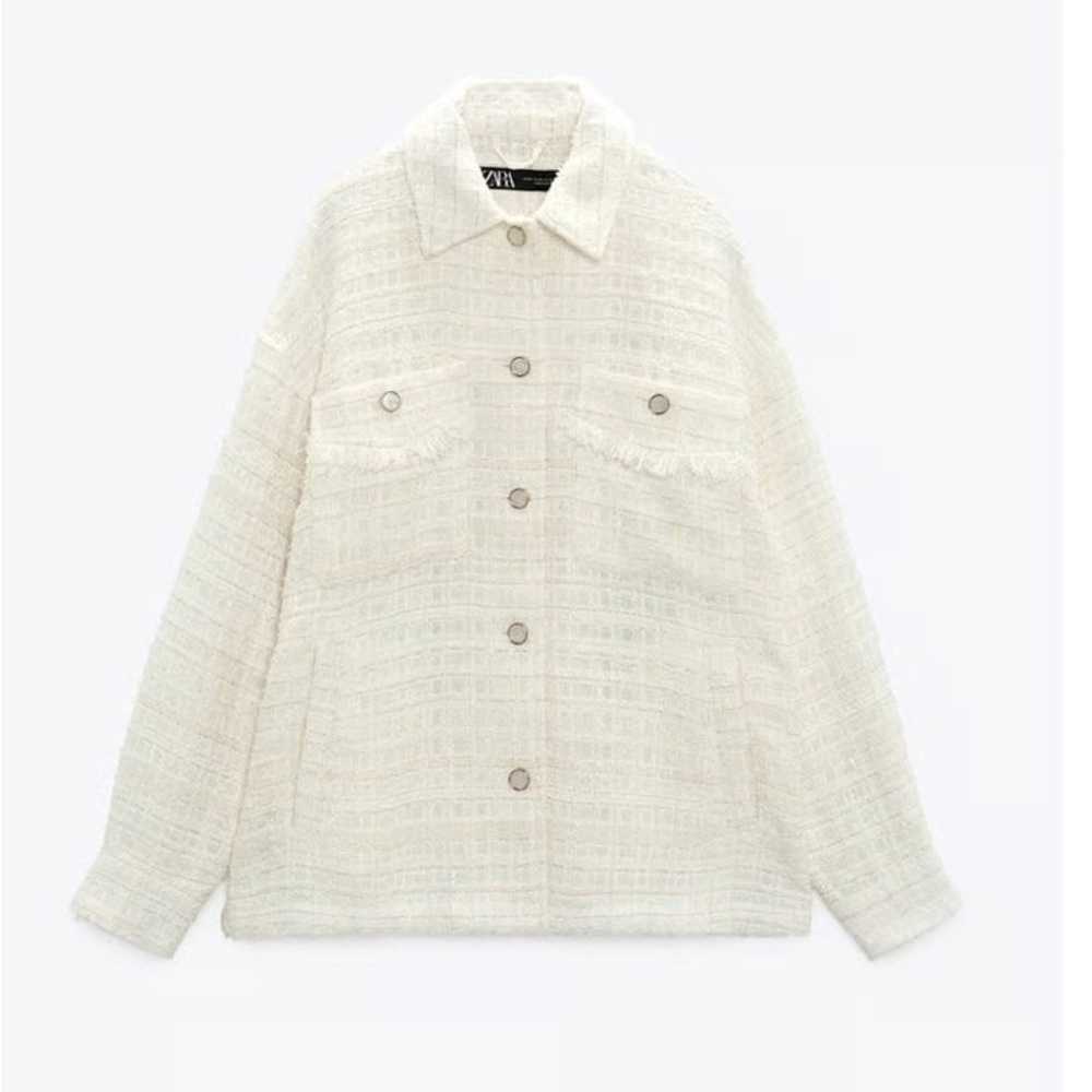 Zara Women's Tweed Cream Jacket